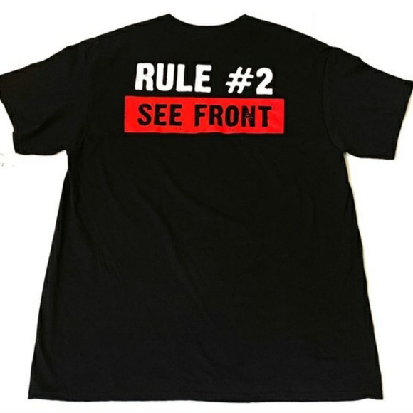 Rules Graphic T-Shirt Delta Pro Weight in black with white & red lettering 3XL - Picture 2 of 5